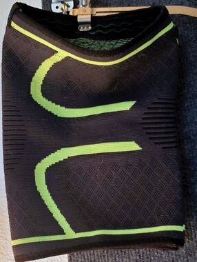 Black and Neon Green Athletic Knee Compression Sleeve